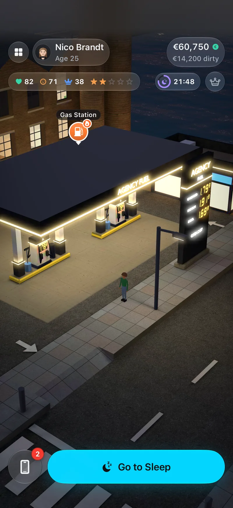 Station-service avec les prix en direct