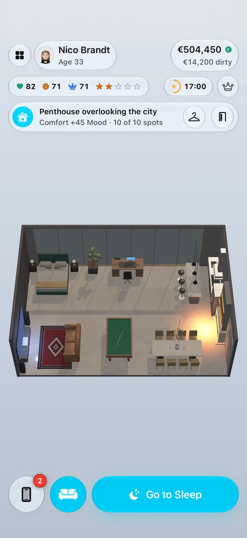 Penthouse au-dessus de la ville