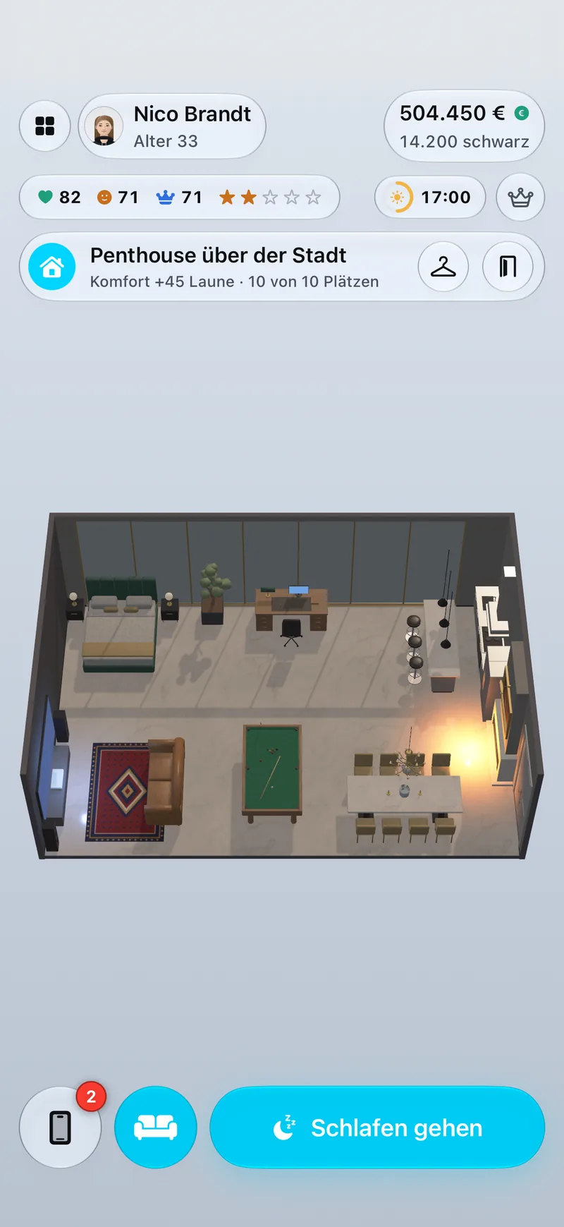 Penthouse über der Stadt